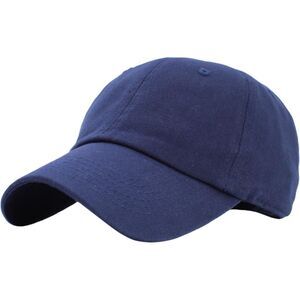 Unisex Blue 100% Cotton Adjustable Streetwear Classic Baseball Dad Plain Hat